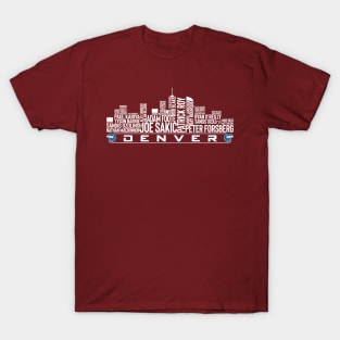 Colorado Hockey Team All Time Legends, Denver City Skyline T-Shirt